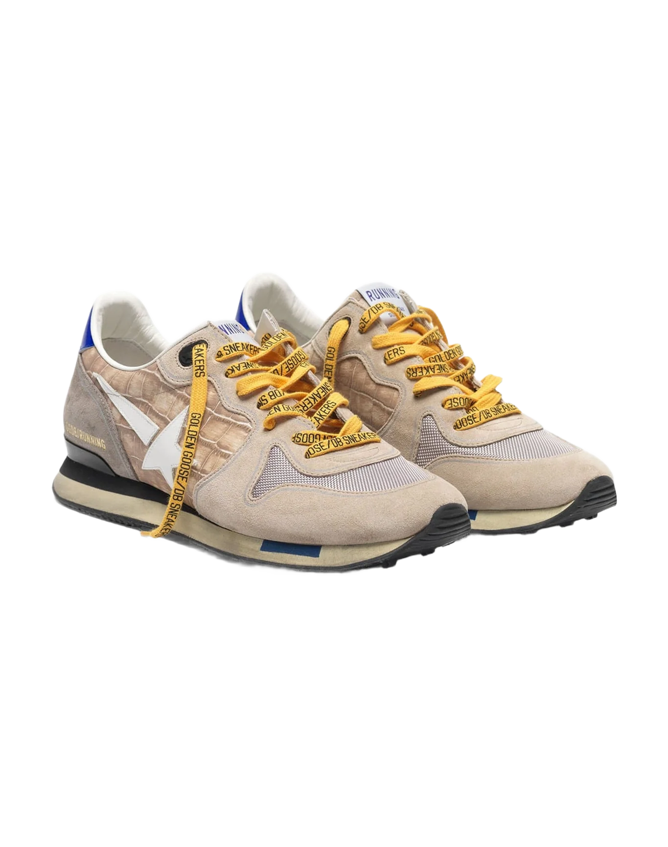 Men | Running Sneakers Croc Print & Nude Suede - Image 6