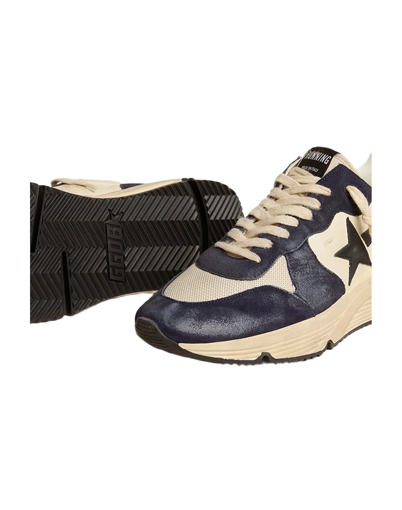 Men | Running Sole Black & Beige Nappa Leather with Black Star & Heel Tab | Black x Beige - Image 5