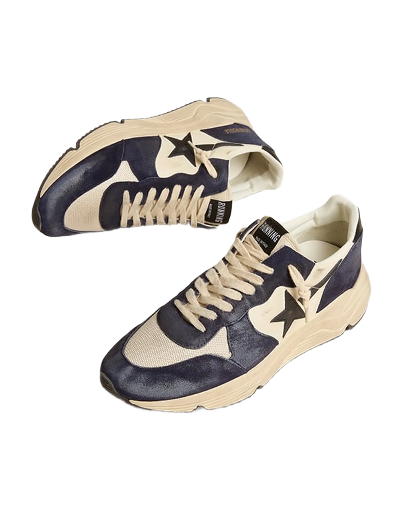 Men | Running Sole Black & Beige Nappa Leather with Black Star & Heel Tab | Black x Beige - Image 8