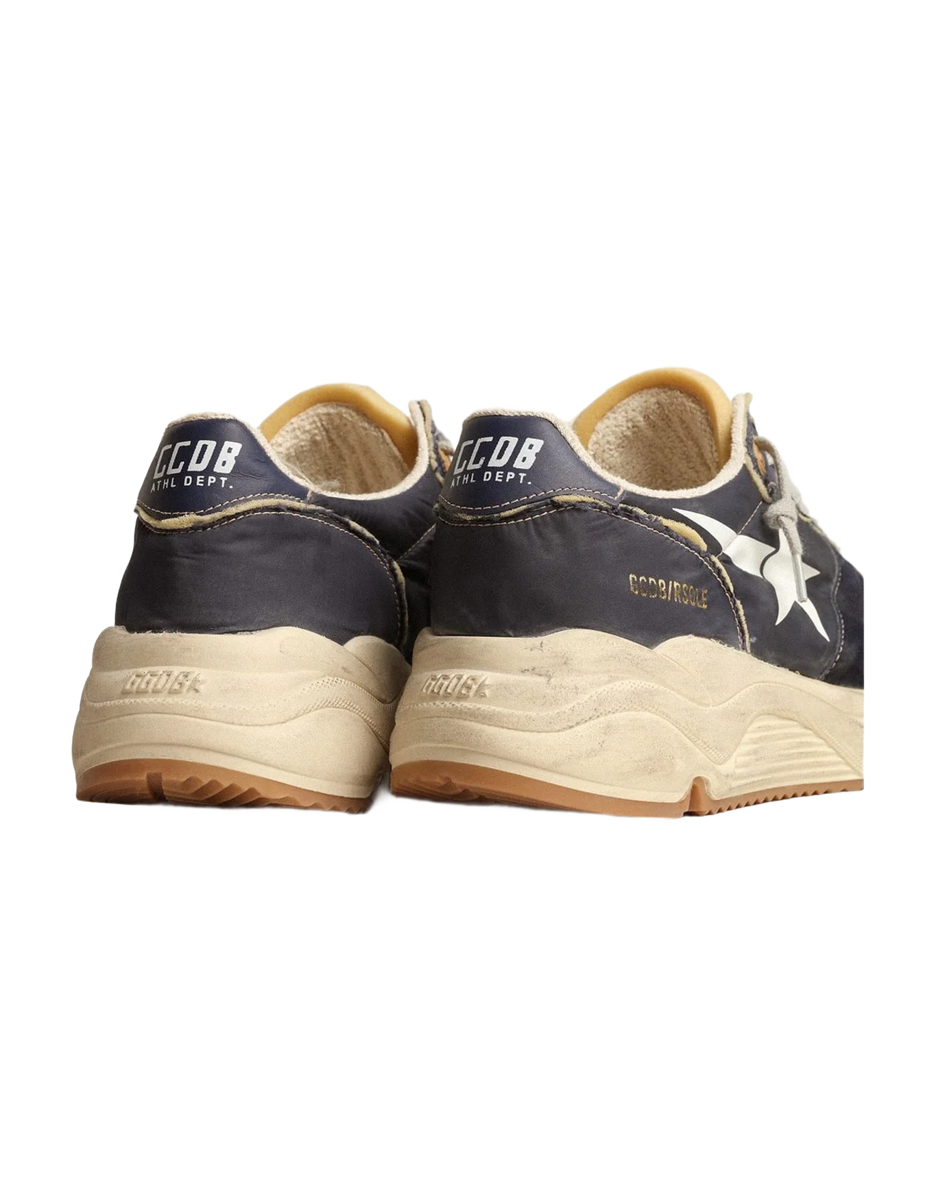 Men | Running Sole Blue Nylon with White Printed Star | Dark Blue x Beige x White