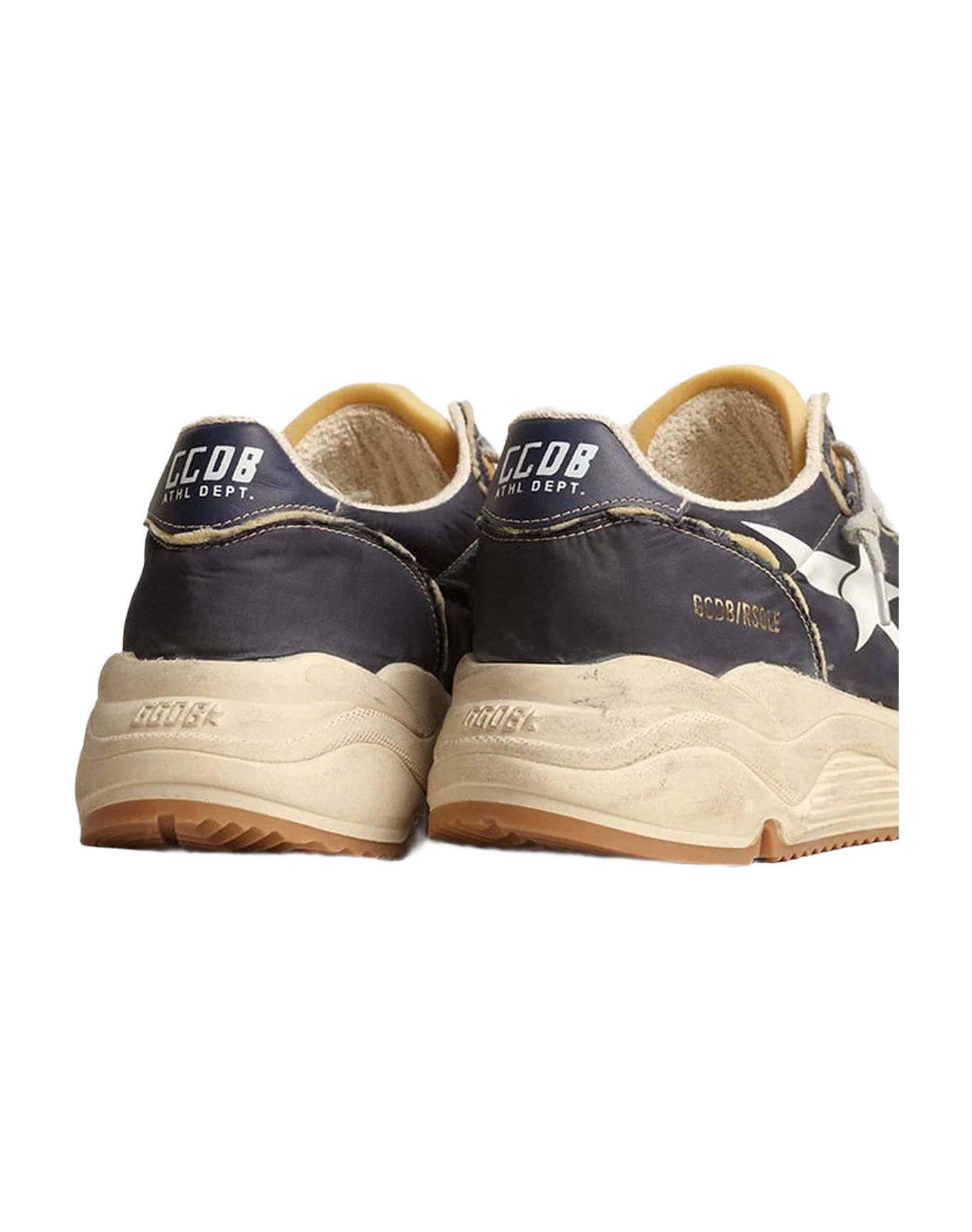 Men | Running Sole Blue Nylon with White Printed Star | Dark Blue x Beige x White - Image 8