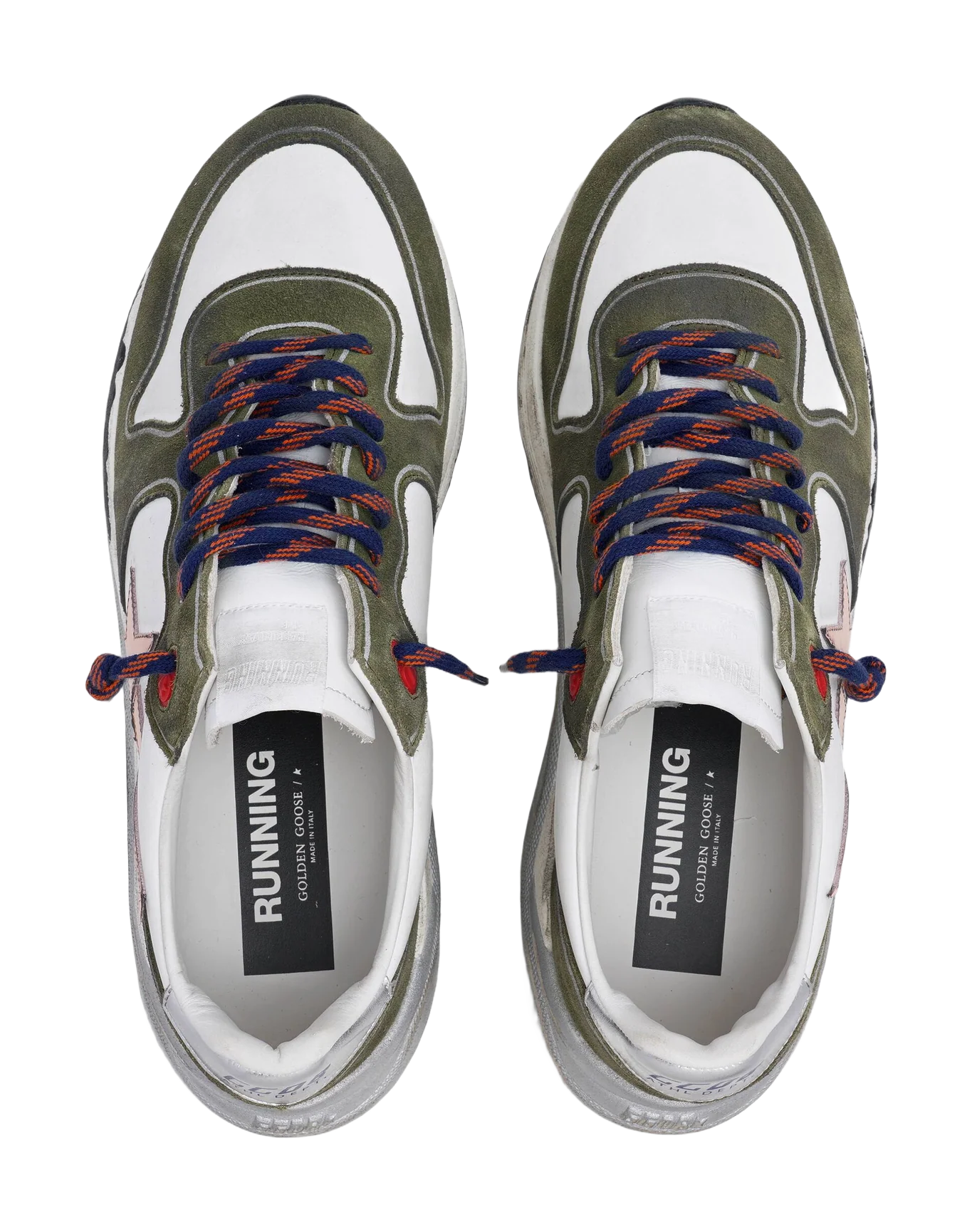 Men | Running Sole Dark Green Suede with Rose Quartz Star & Silver Heel Tab | White x Dark Green x Rose Quartz x Silver - Image 2
