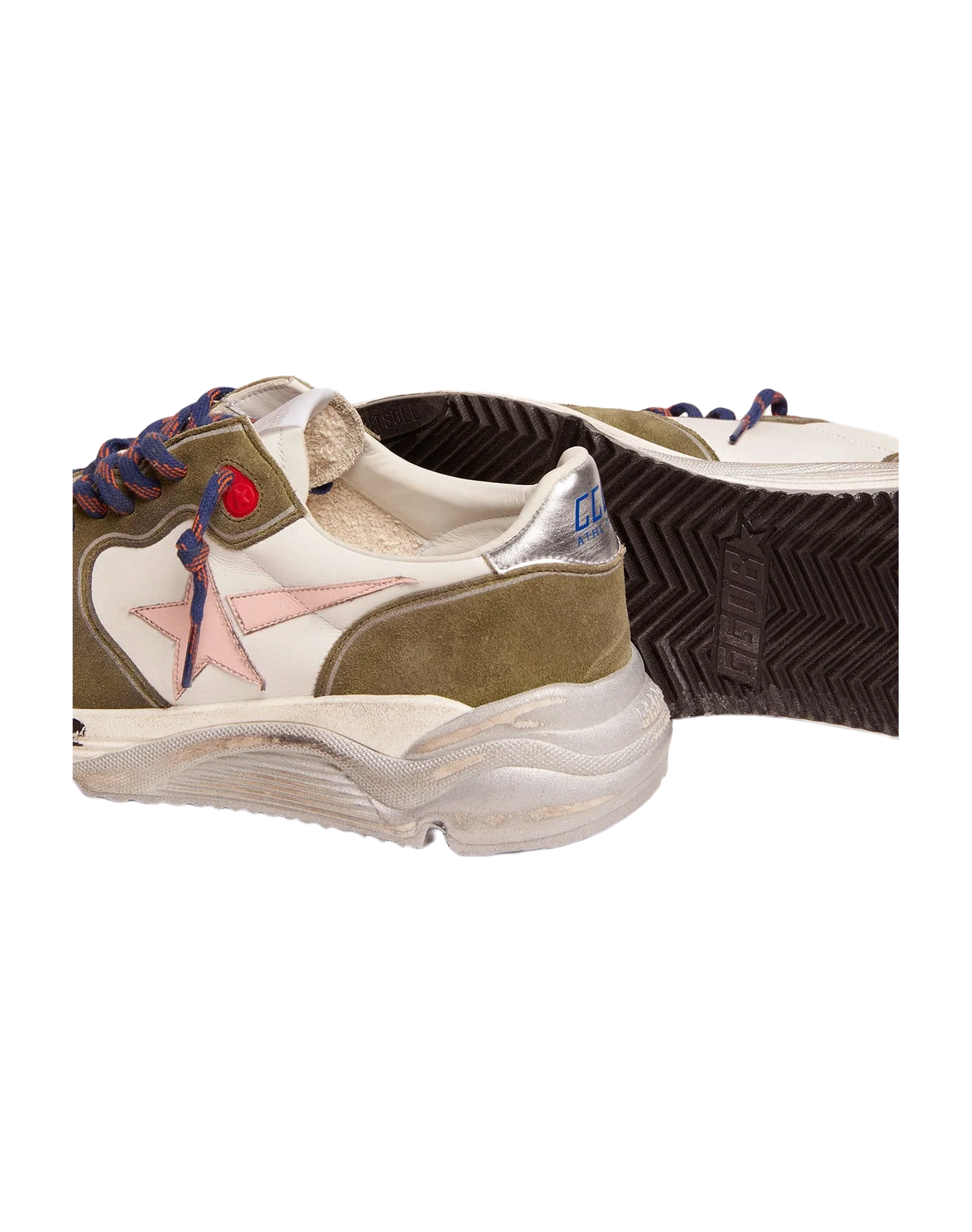 Men | Running Sole Dark Green Suede with Rose Quartz Star & Silver Heel Tab | White x Dark Green x Rose Quartz x Silver - Image 3