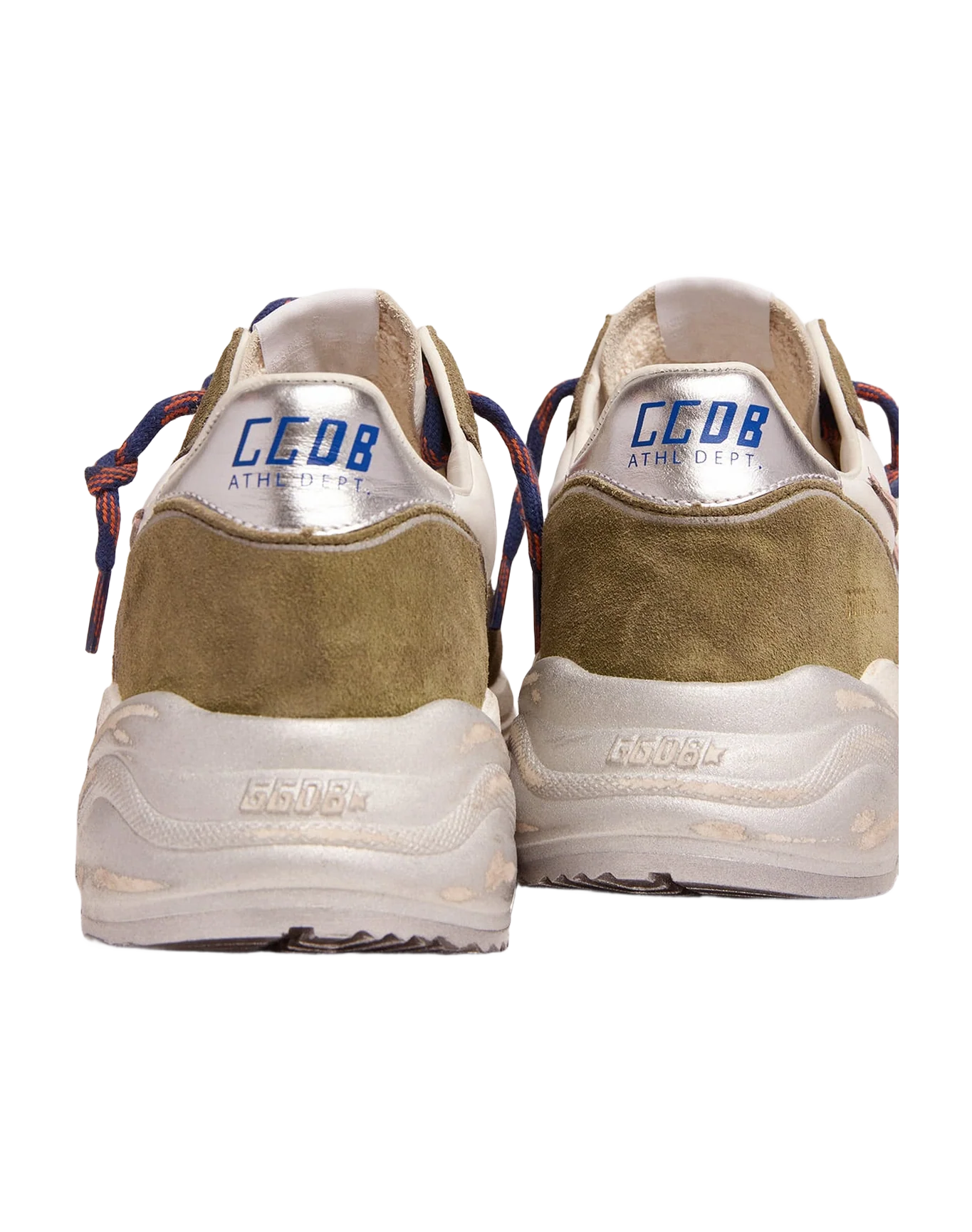 Men | Running Sole Dark Green Suede with Rose Quartz Star & Silver Heel Tab | White x Dark Green x Rose Quartz x Silver - Image 8