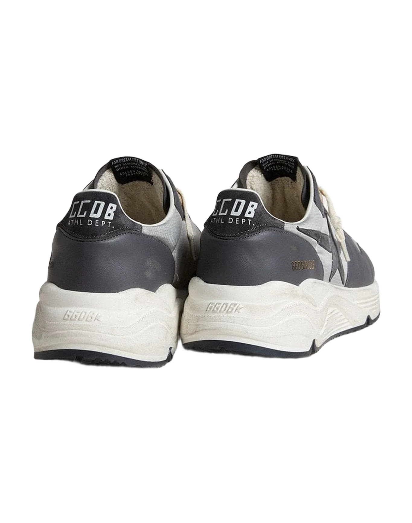 Men | Running Sole Gray Nylon & Black Nappa Leather with A Black Suede Star | Silver x Ebony x Black - Image 4