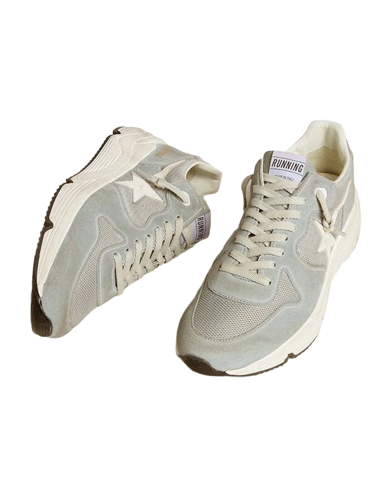 Men | Running Sole Grey Suede with Silver Star & Heel Tab | Bluette x White x Silver - Image 4