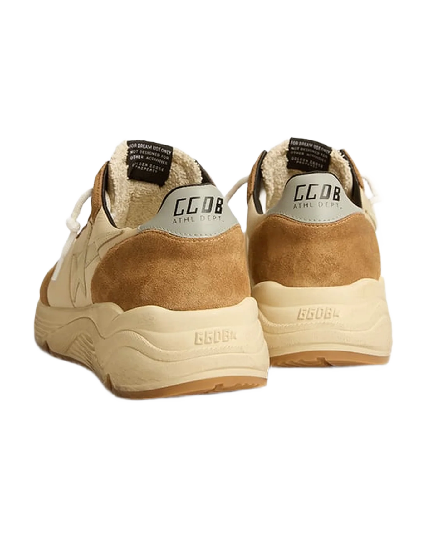 Men | Running Sole Ivory Nylon & Tobacco Suede | Ivory x Grey x Tobacco - Image 3