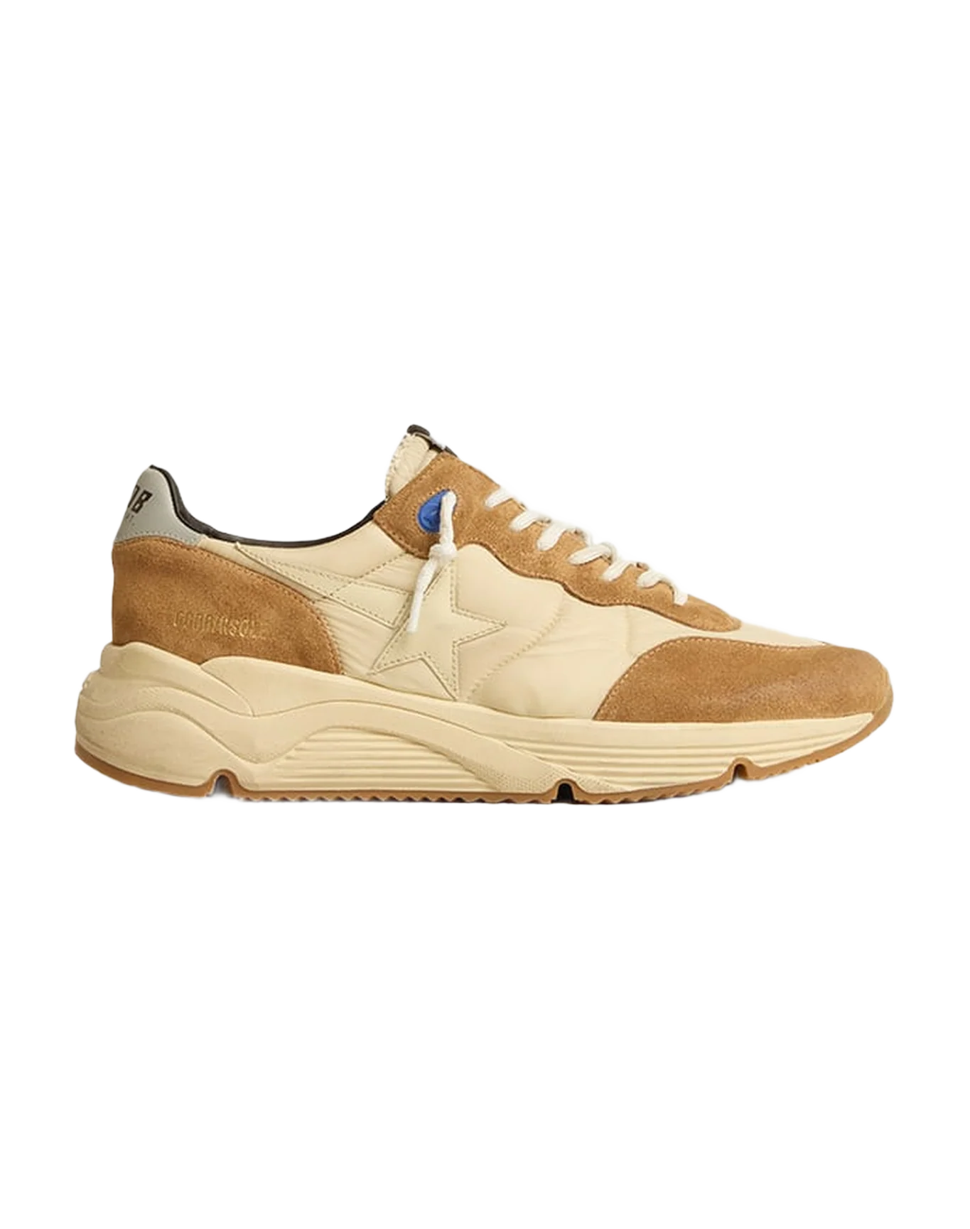 Men | Running Sole Ivory Nylon & Tobacco Suede | Ivory x Grey x Tobacco - Image 5