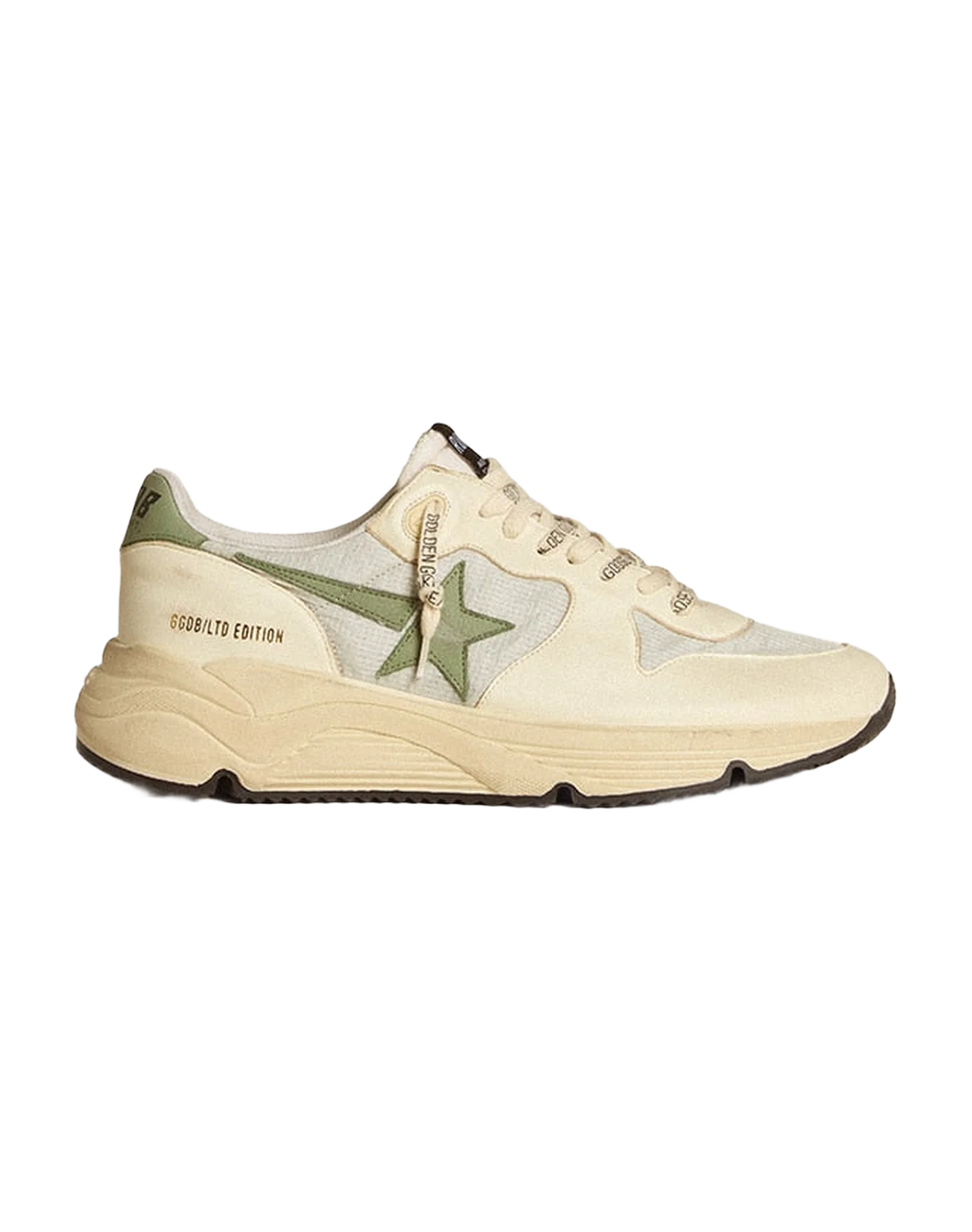 Men | Running Sole Ltd Nylon & Nappa with Nubuck Star & Heel Tab | Ice x White x Green - Image 3