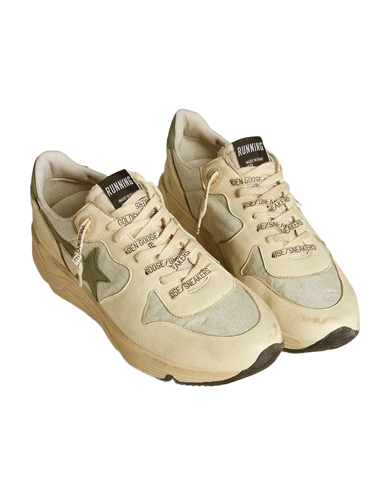 Men | Running Sole Ltd Nylon & Nappa with Nubuck Star & Heel Tab | Ice x White x Green - Image 8