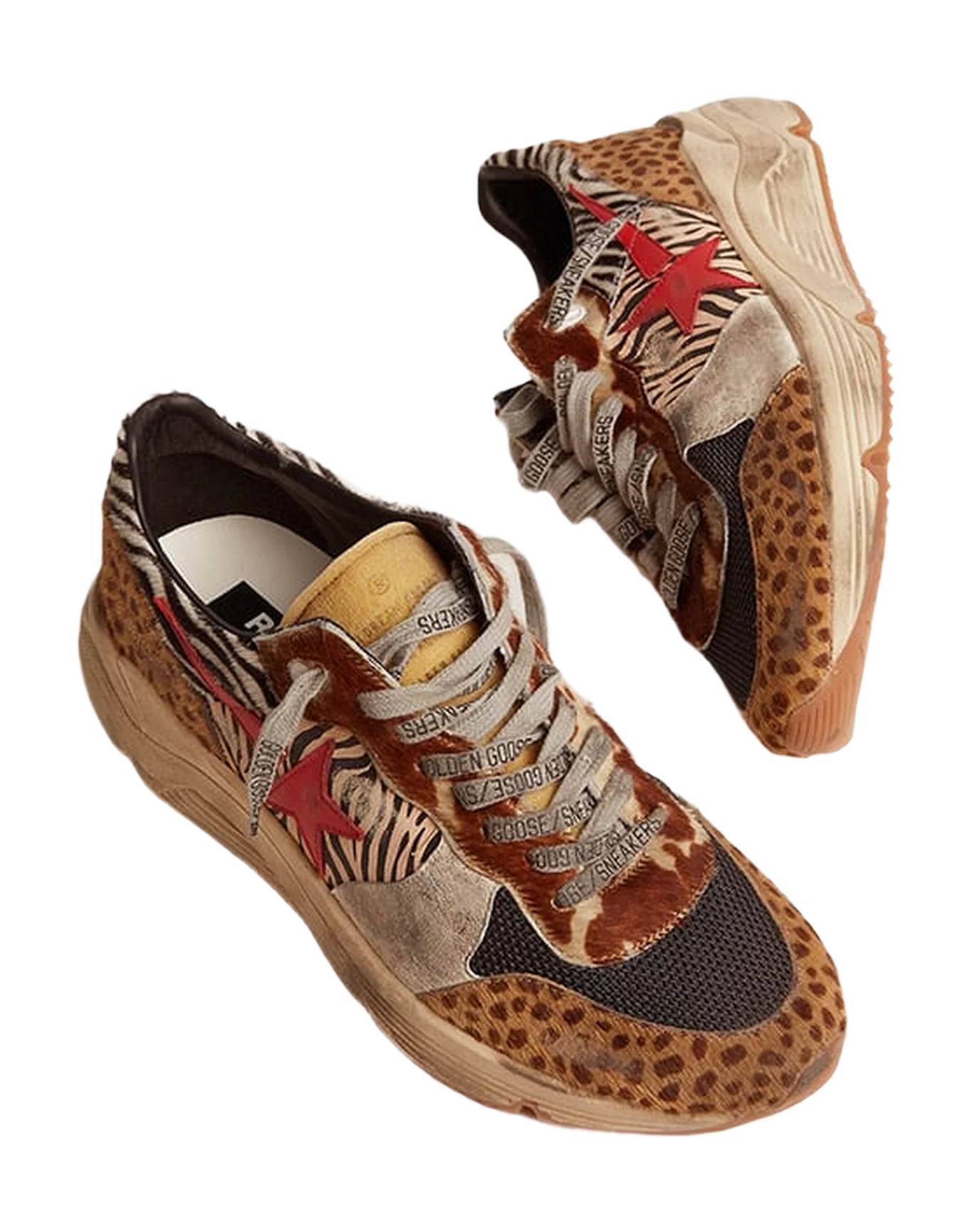 Men | Running Sole Multicolor Texture with Red Star | Multicolor - Image 3
