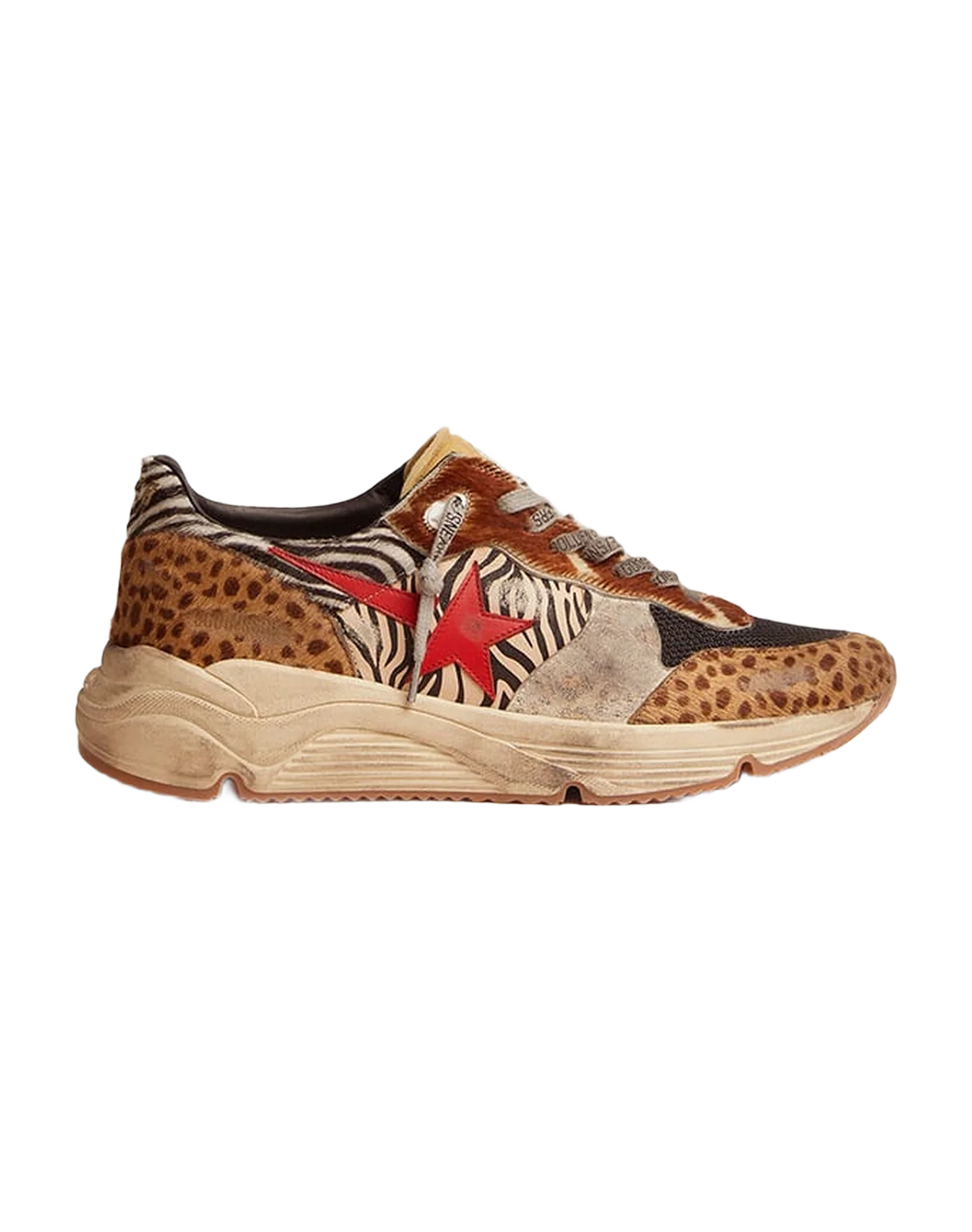 Men | Running Sole Multicolor Texture with Red Star | Multicolor - Image 5