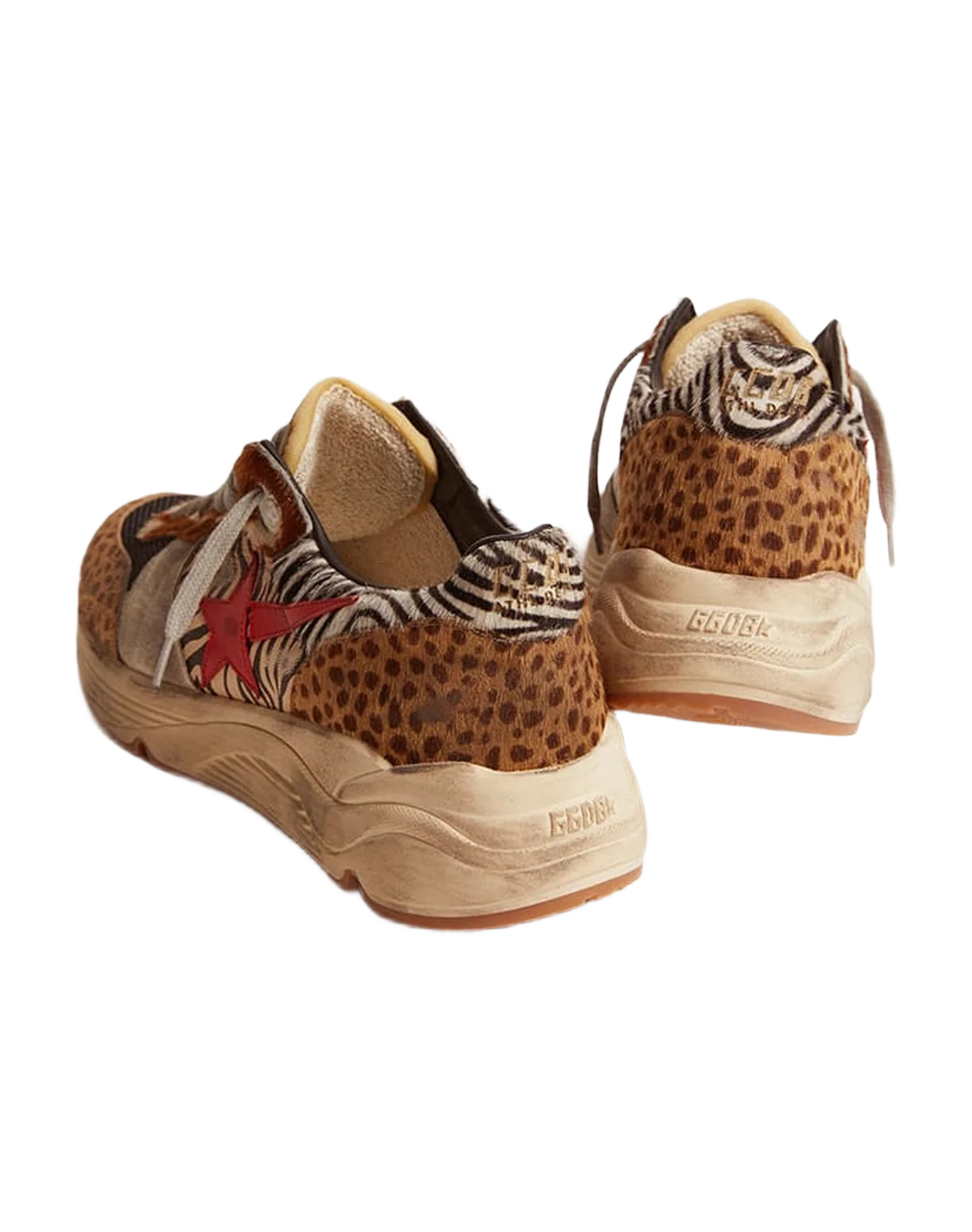 Men | Running Sole Multicolor Texture with Red Star | Multicolor - Image 7