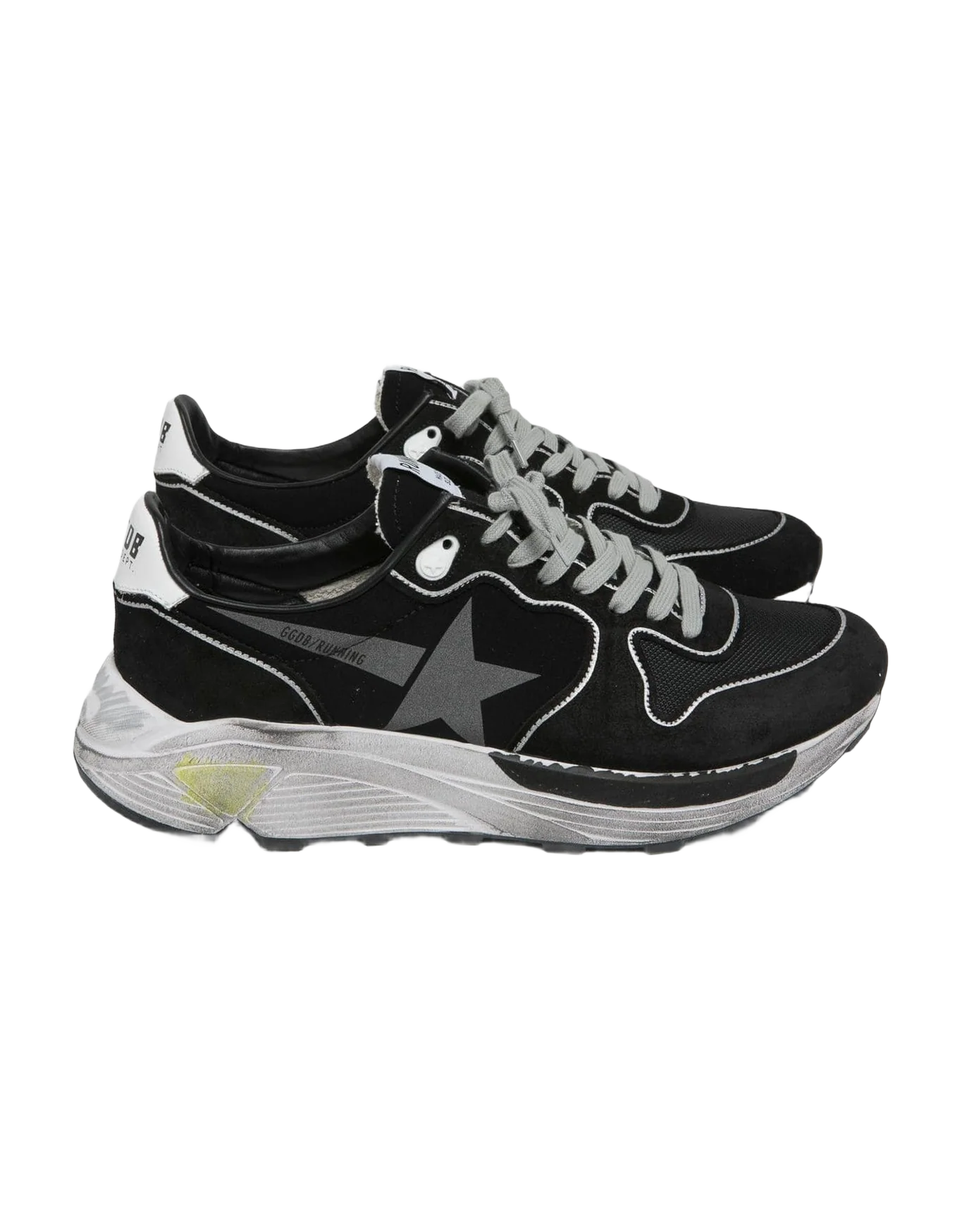Men | Running Sole Sneakers Leather & Lycra with Silver Star