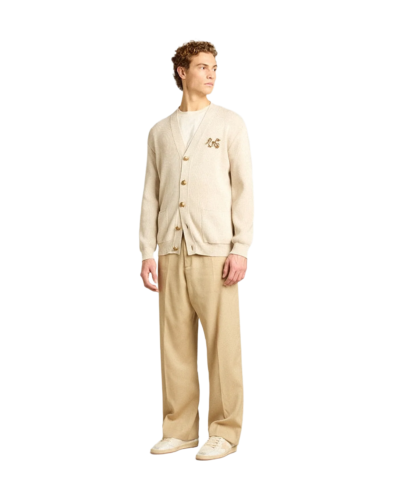 Men | Sand-Colored Joggers with Pocket On The Back | Sand - Image 5