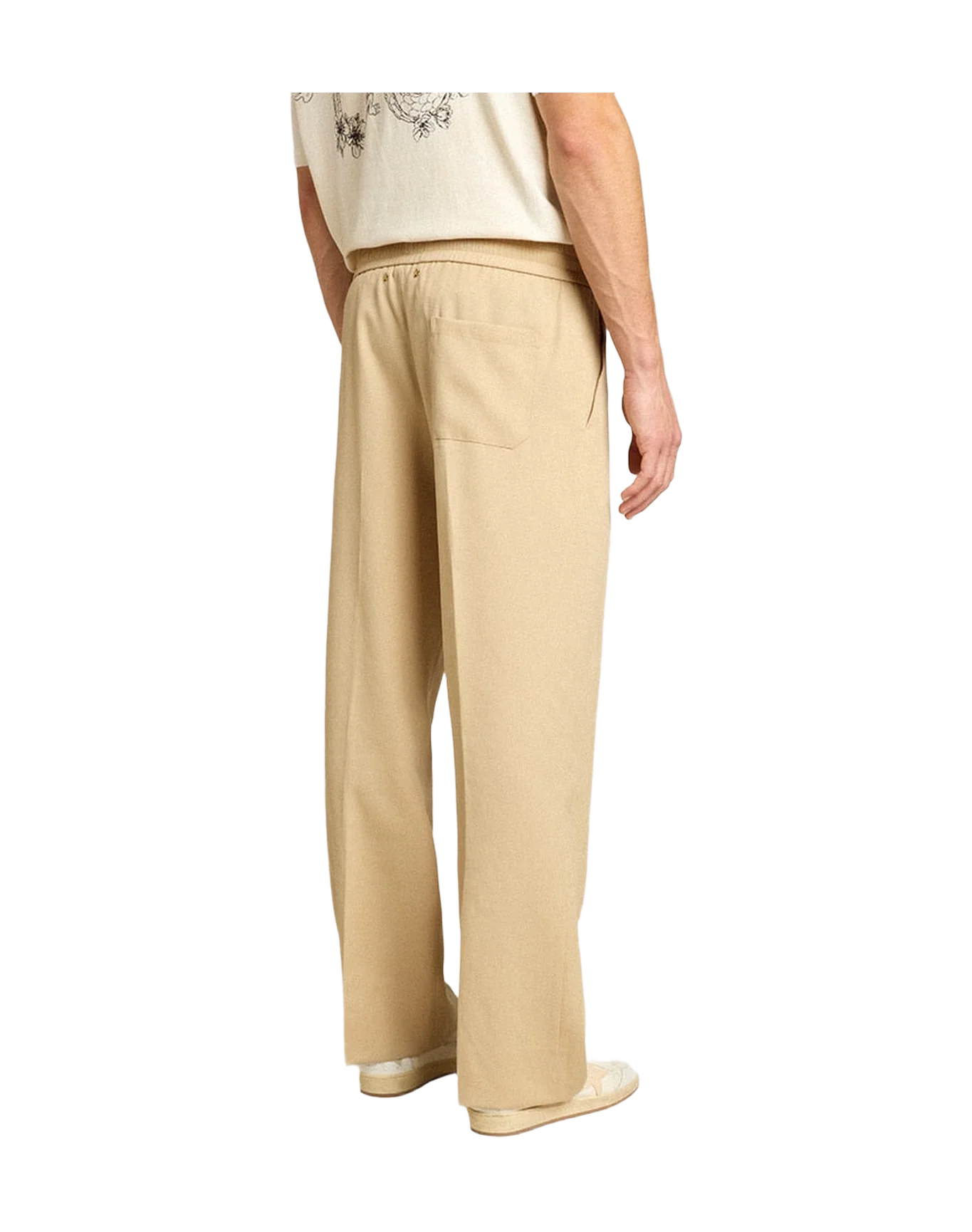 Men | Sand-Colored Joggers with Pocket On The Back | Sand - Image 8