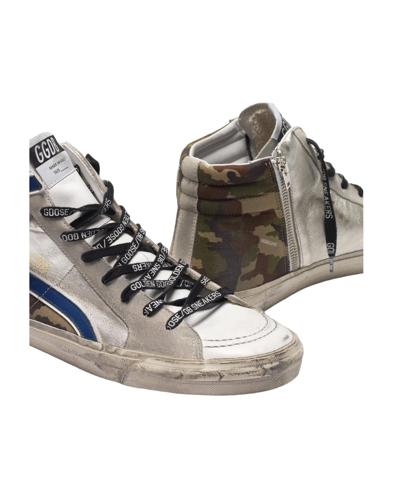 Men | Silver & Camouflage Slide Sneakers - Image 2