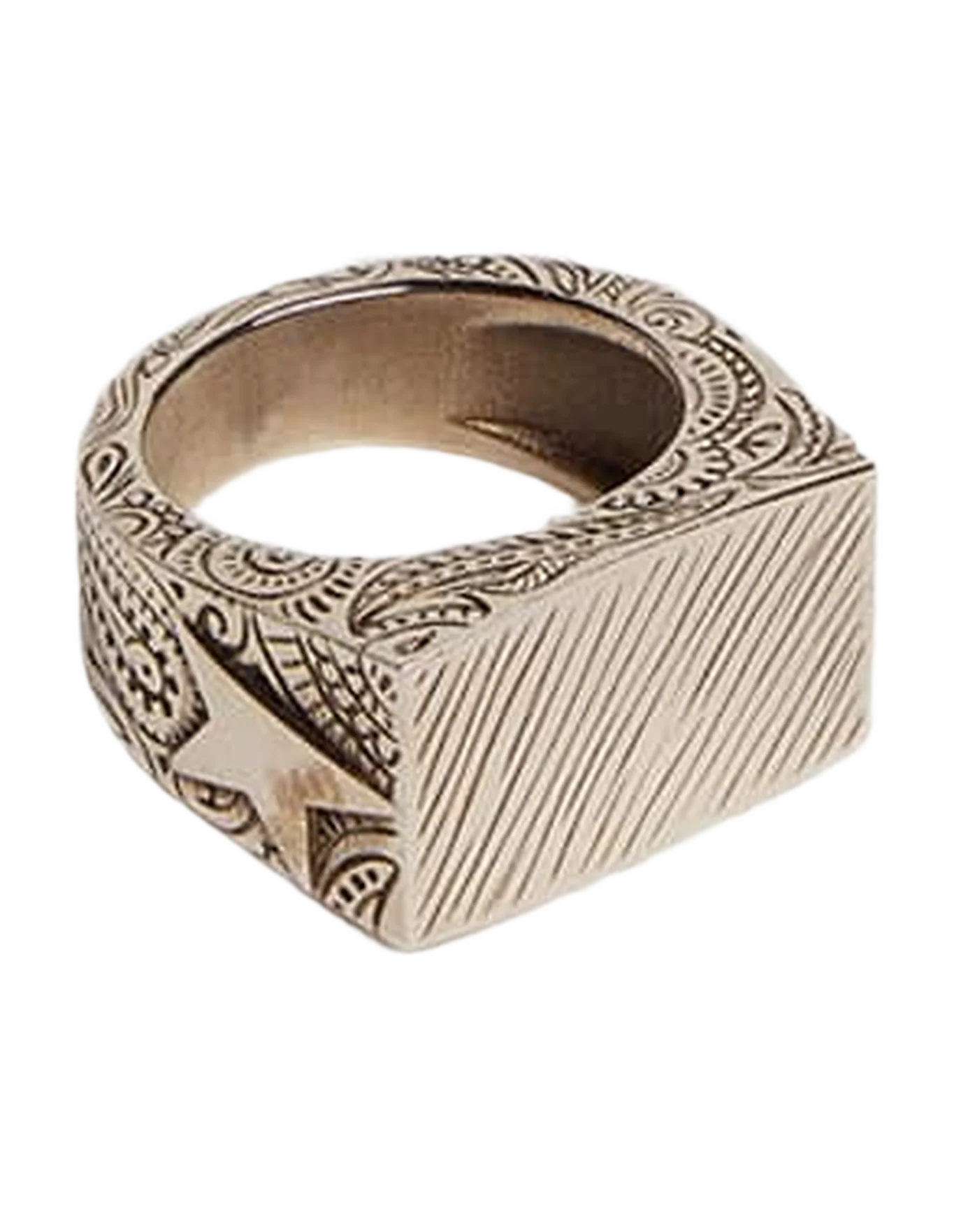 Men | Silver Color Square Ring | Antique Silver - Image 8