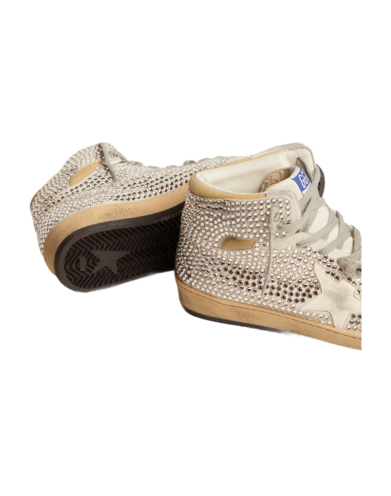 Men | Sky-Star Optical White Suede with All-Over Crystals | Optic White x Silver - Image 9