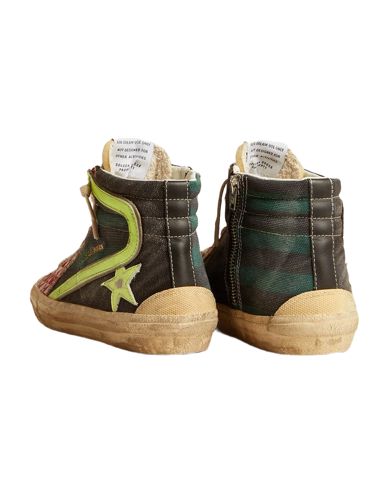 Men | Slide Lab Camo Canvas with Yellow Leather Star & Flash | Black x Green x Ice x Yellow - Image 5