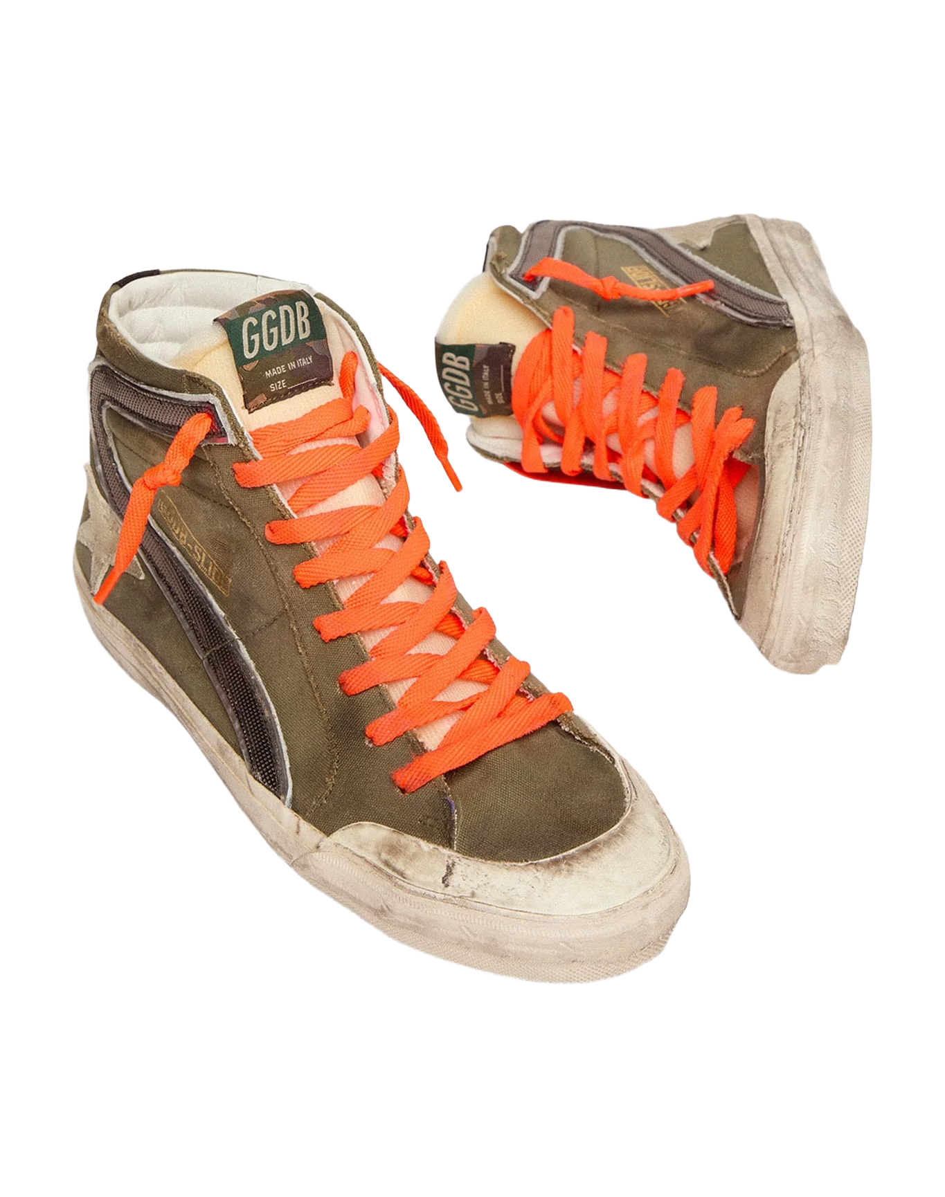 Men | Slide Penstar Army Green Canvas with An Ice-Colored Star | Dark Green x Ice x Grey x Black - Image 2