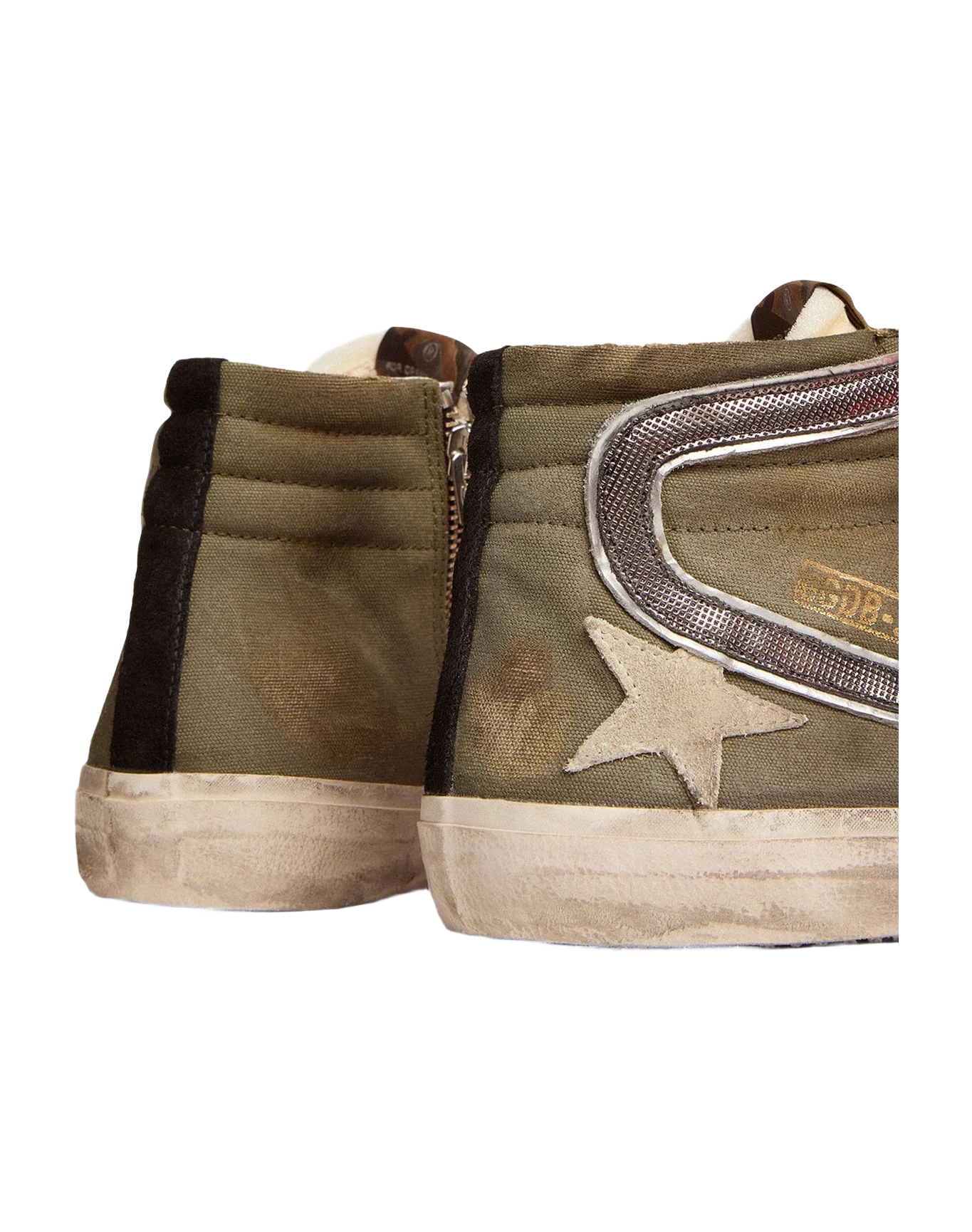 Men | Slide Penstar Army Green Canvas with An Ice-Colored Star | Dark Green x Ice x Grey x Black - Image 3