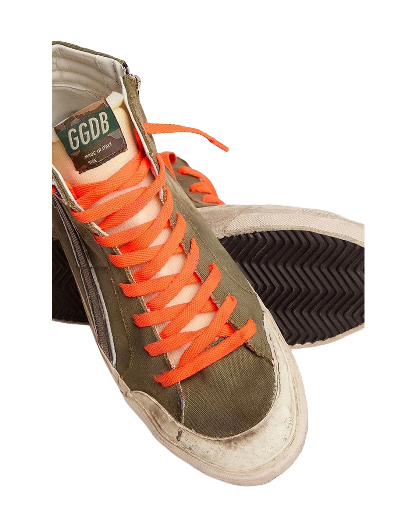 Men | Slide Penstar Army Green Canvas with An Ice-Colored Star | Dark Green x Ice x Grey x Black - Image 4