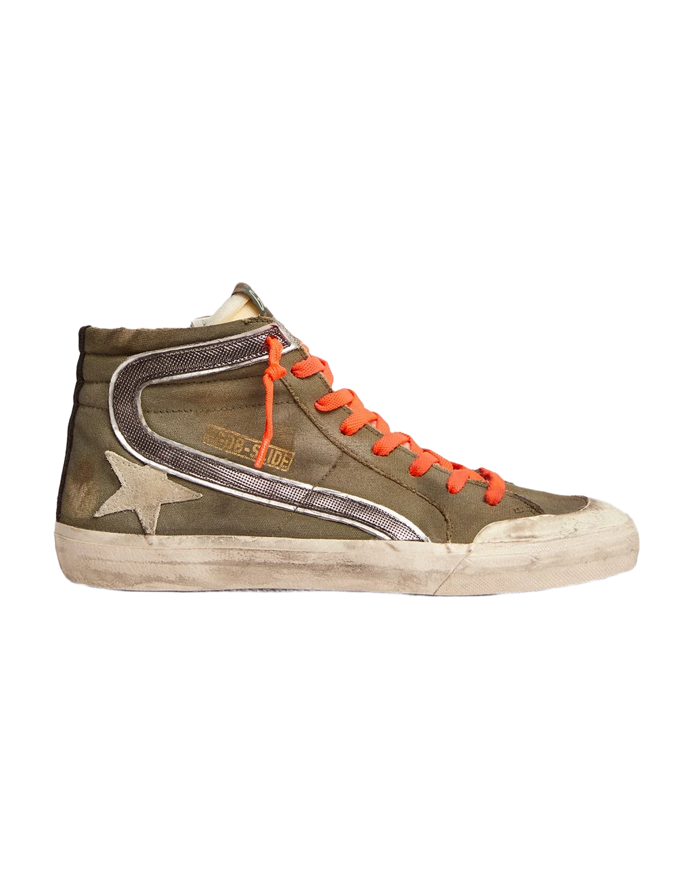 Men | Slide Penstar Army Green Canvas with An Ice-Colored Star | Dark Green x Ice x Grey x Black - Image 6