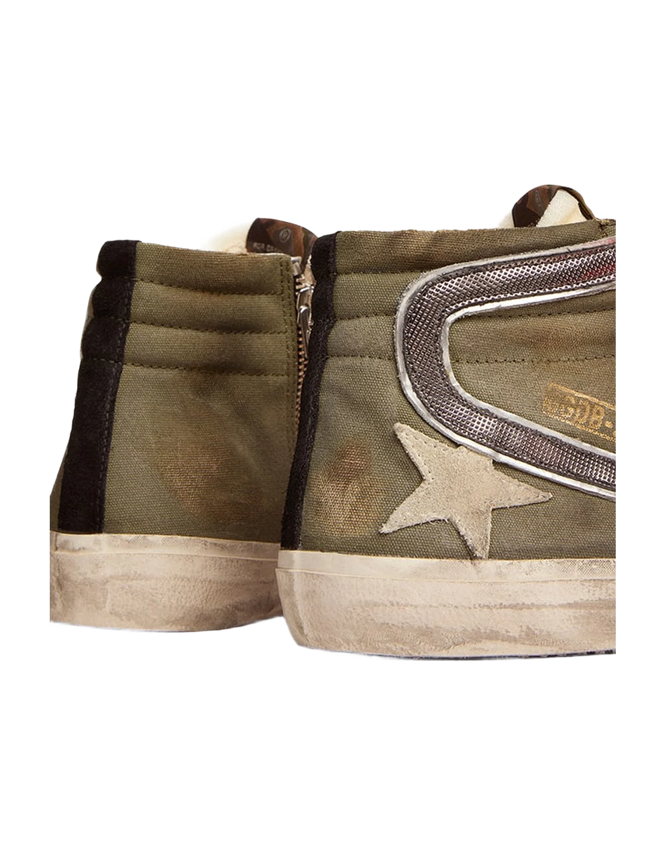 Men | Slide Penstar Army Green Canvas with An Ice-Colored Star | Dark Green x Ice x Grey x Black - Image 8