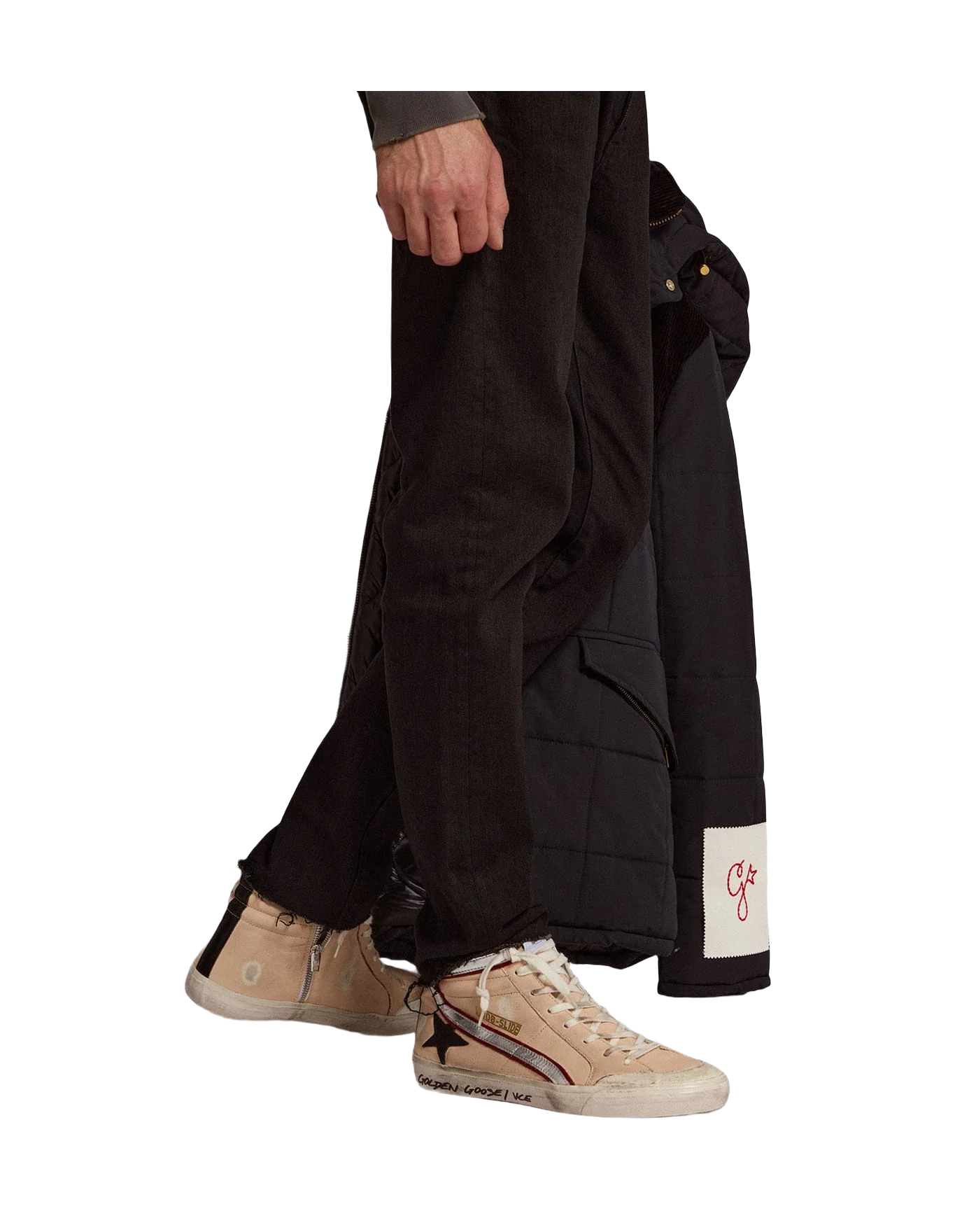 Men | Slide Penstar Pale Salmon Nappa & Black Star | Smoke Grey x Black x Silver x Red - Image 3
