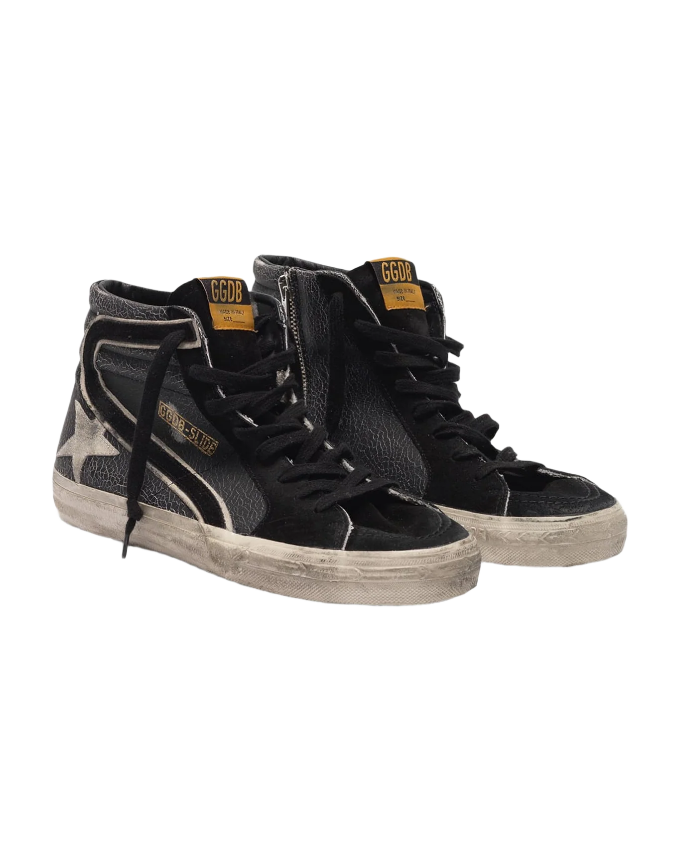 Men | Slide Sneakers Crackle Effect Leather - Image 2