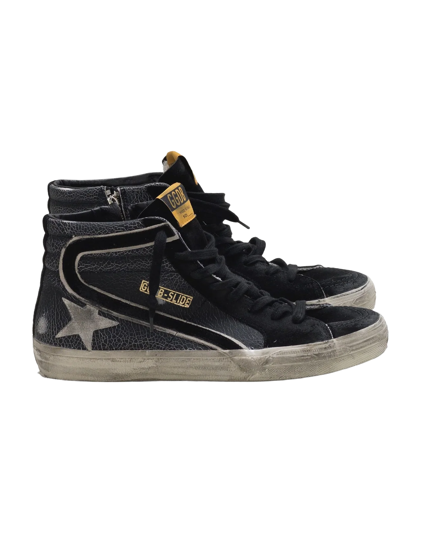 Men | Slide Sneakers Crackle Effect Leather - Image 4