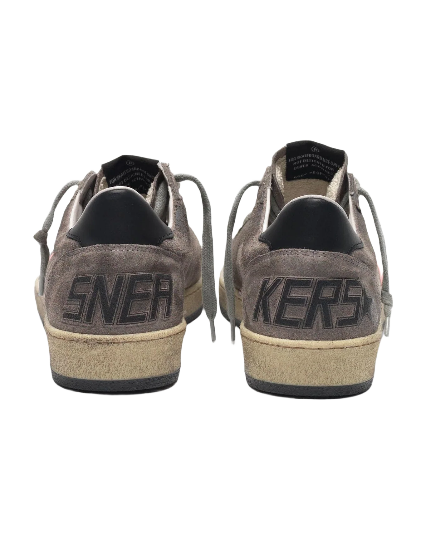 Men | Sneakers Ball Star Grey Suede with Orange Fluo Star - Image 4