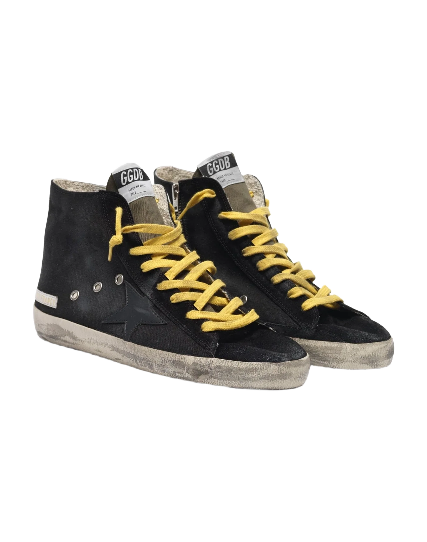 Men | Sneakers Francy Black with Yellow Laces