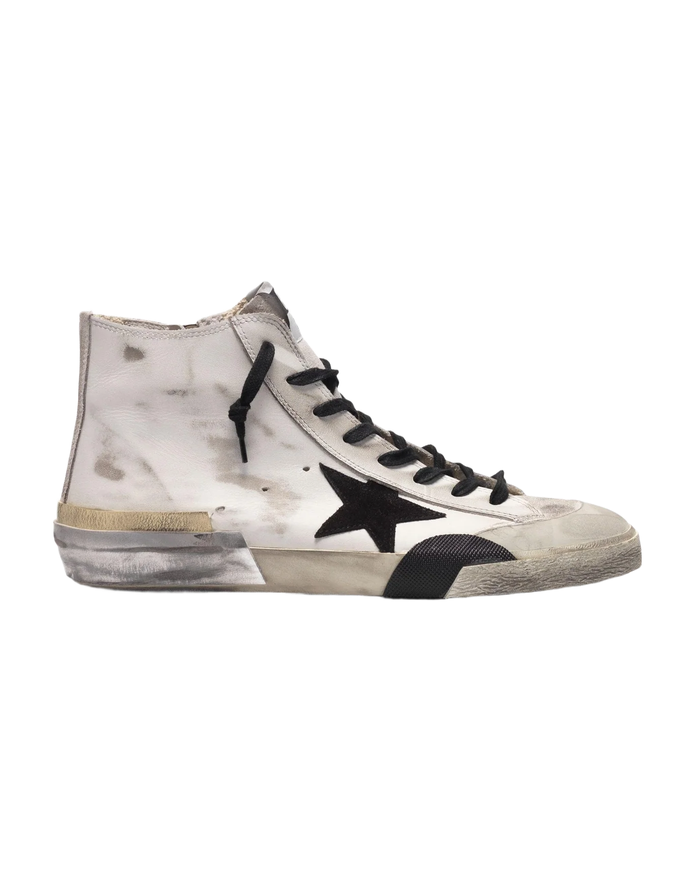 Men | Sneakers Francy White Leather-Black Star - Image 2