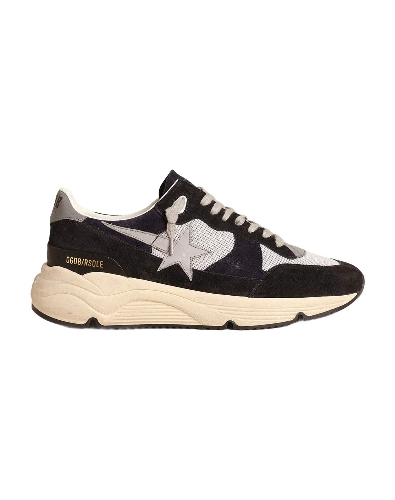 Men | Sneakers Running Sole Black Suede & Grey Star | Silver x Blue x Grey - Image 2