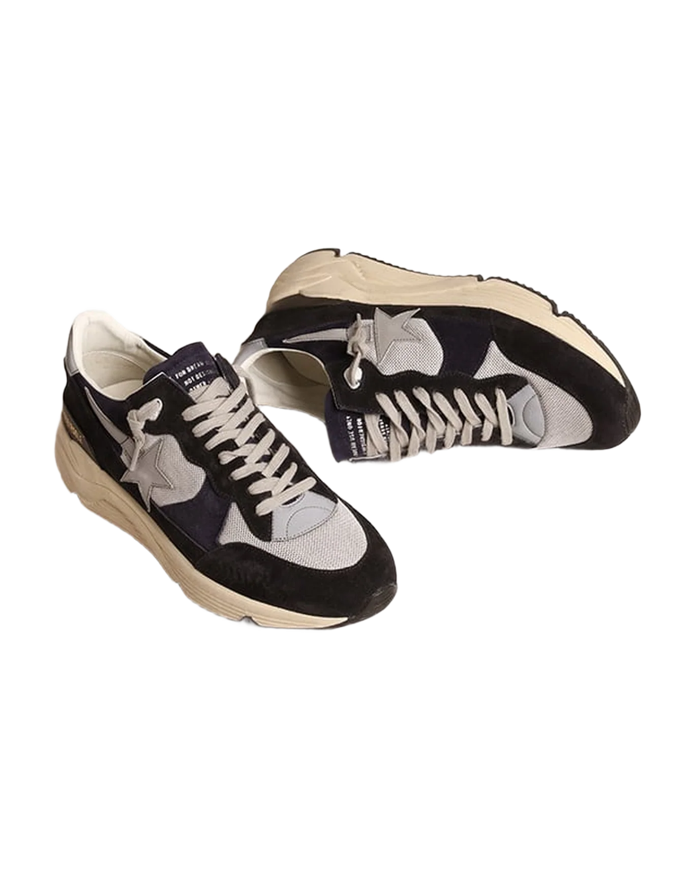 Men | Sneakers Running Sole Black Suede & Grey Star | Silver x Blue x Grey - Image 4