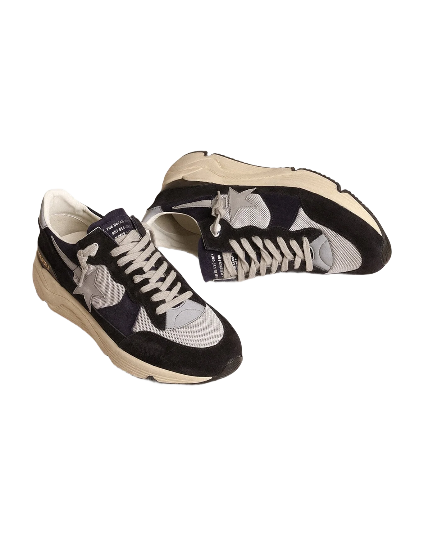 Men | Sneakers Running Sole Black Suede & Grey Star | Silver x Blue x Grey - Image 5