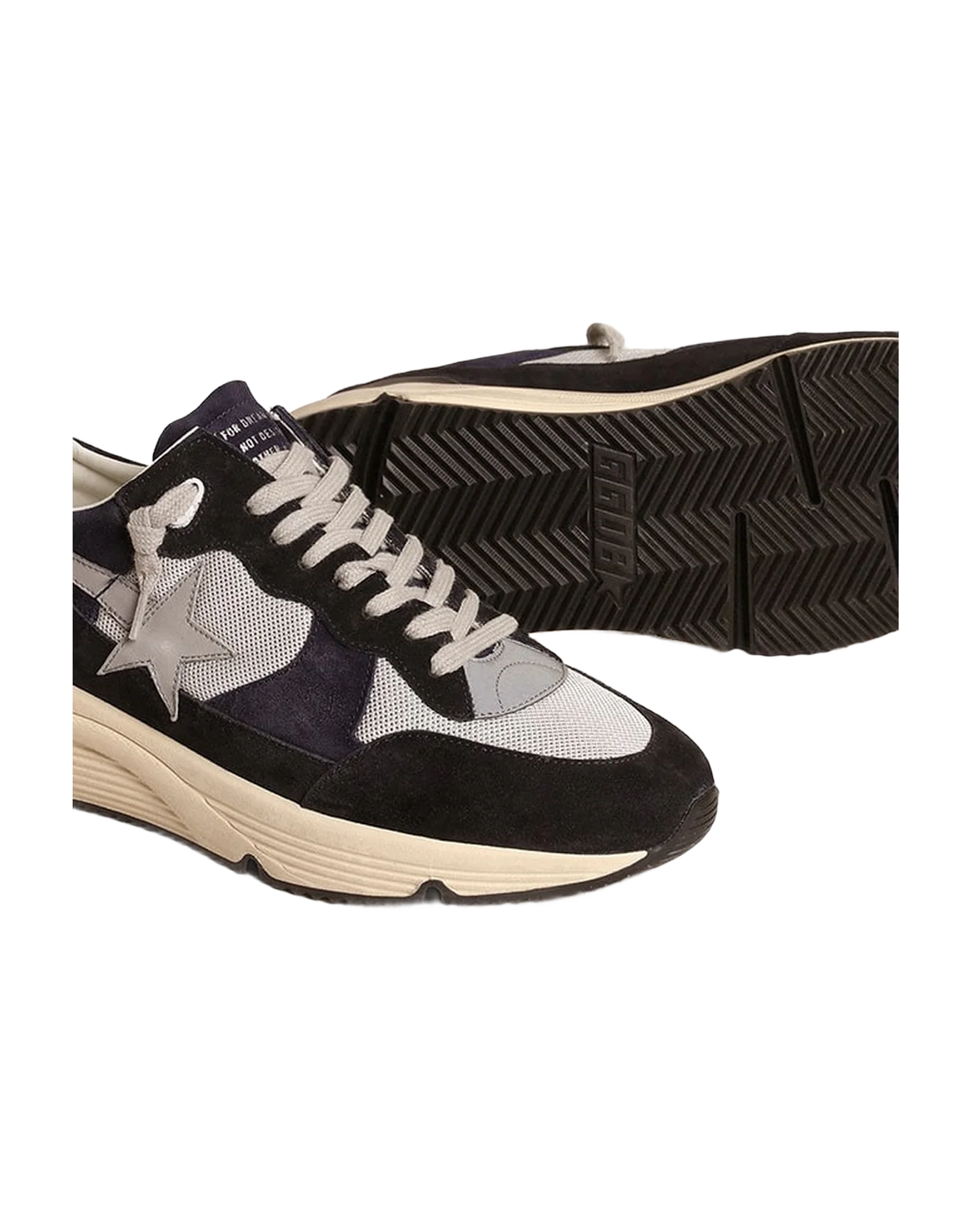 Men | Sneakers Running Sole Black Suede & Grey Star | Silver x Blue x Grey - Image 6