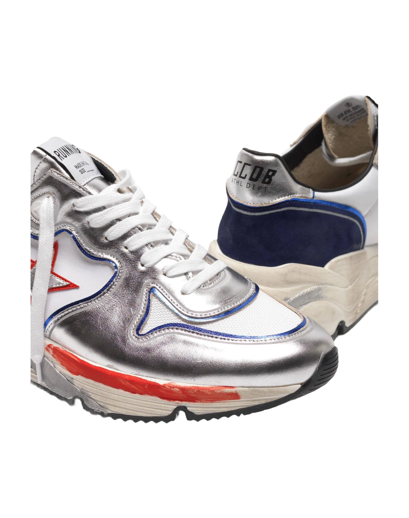 Men | Sneakers Running Sole Metal Silver Leather - Image 3