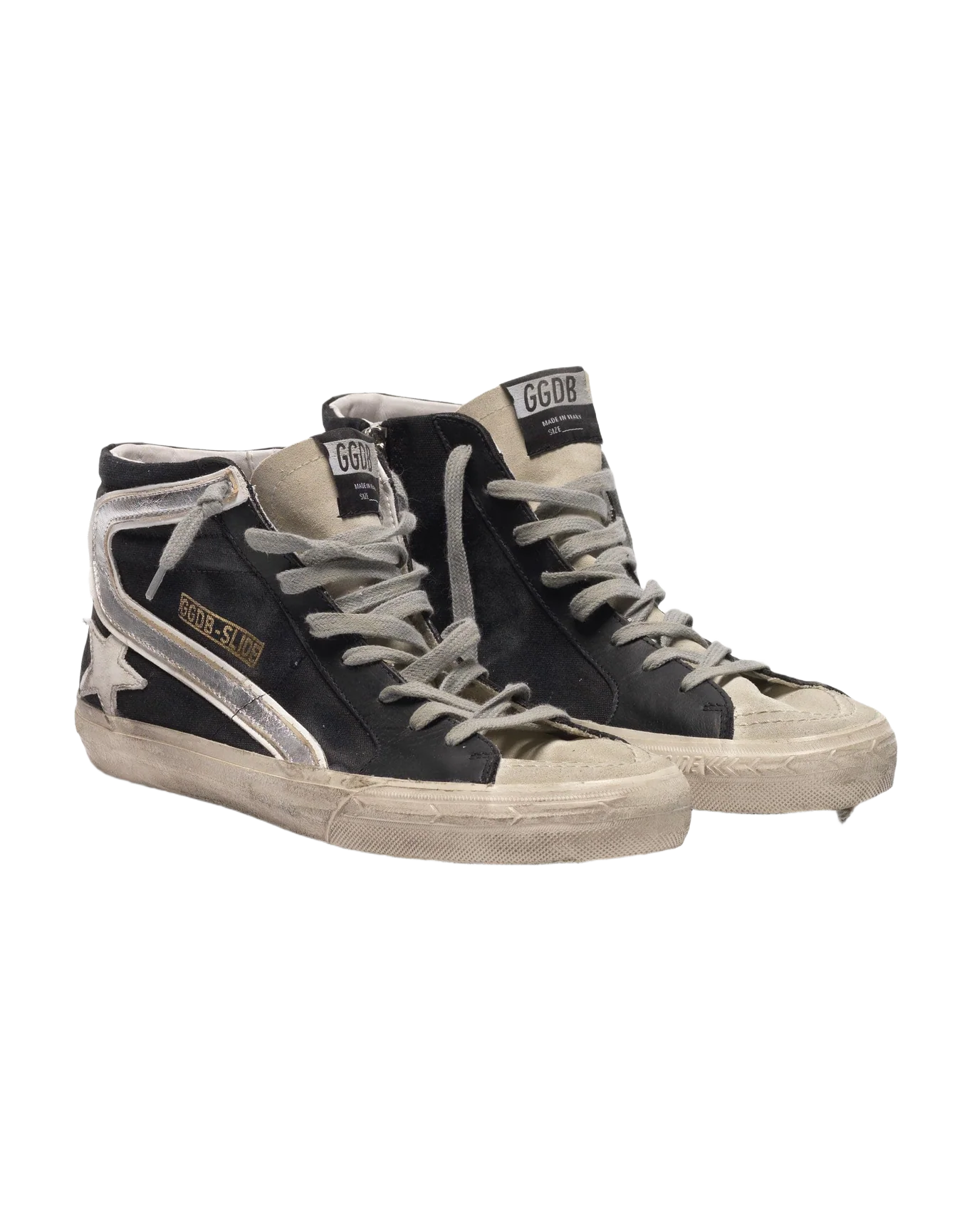 Men | Sneakers Slide Black Canvas-White Star - Image 2