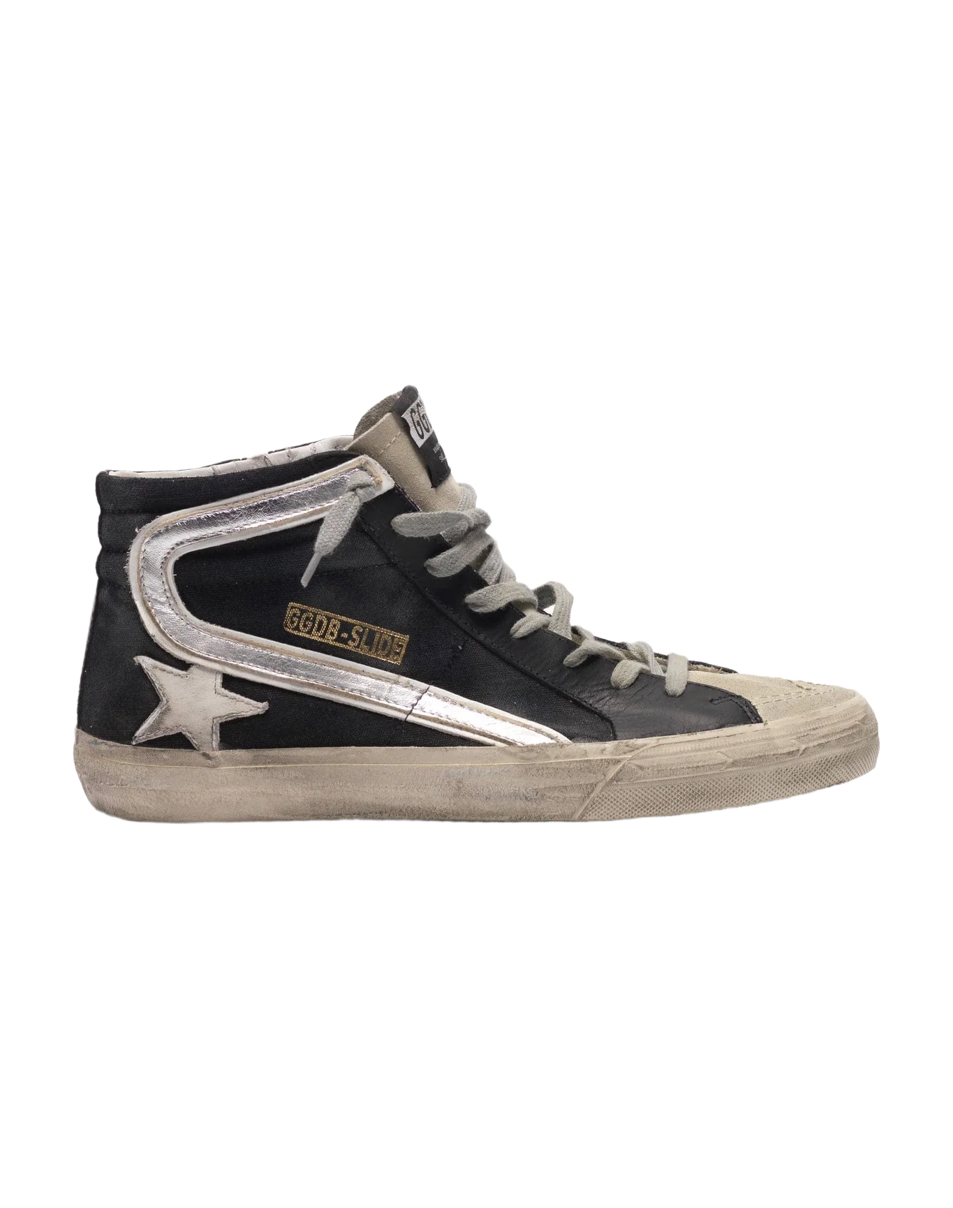 Men | Sneakers Slide Black Canvas-White Star - Image 6