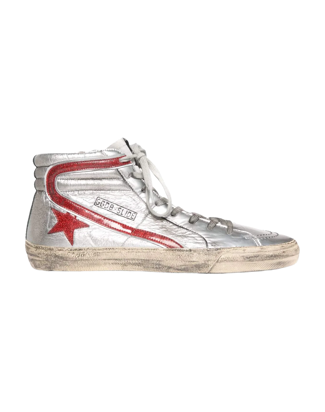 Men | Sneakers Slide Col F7 Silver-Red Glitter Star - Image 2