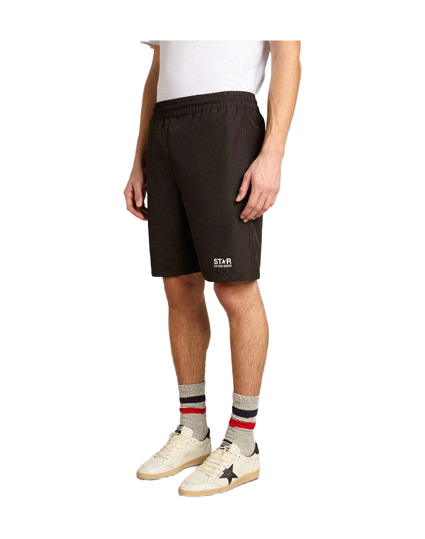 Men | Star Shorts Boxing Man Wide Leg Black with Technical Poliester Fabric | Black - Image 4