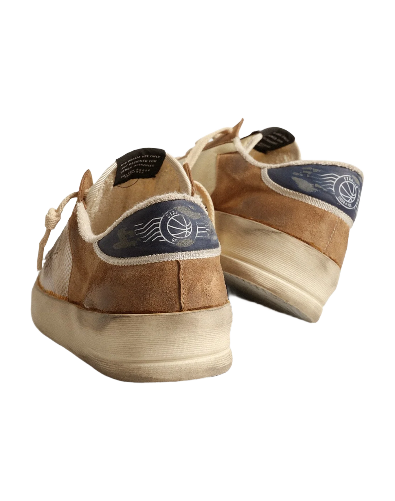 Men | Stardan Beige Nylon & Mesh with Tobacco Suede Inserts | White Beige x Tobacco x Blue - Image 4