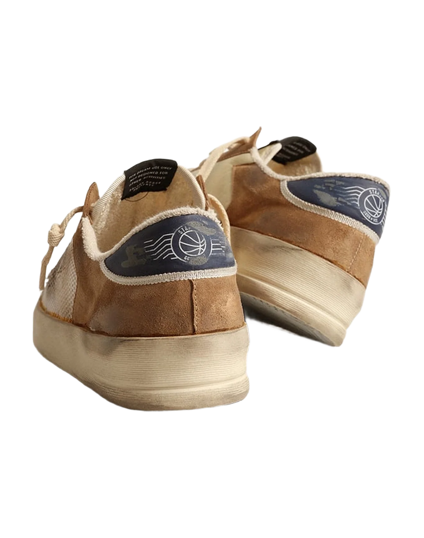 Men | Stardan Beige Nylon & Mesh with Tobacco Suede Inserts | White Beige x Tobacco x Blue - Image 7