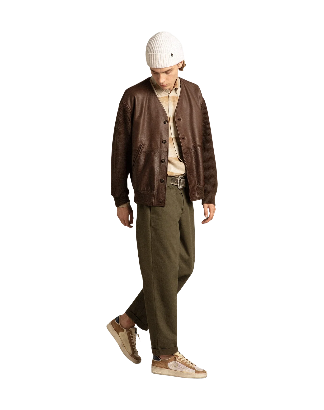 Men | Stardan Beige Nylon & Mesh with Tobacco Suede Inserts | White Beige x Tobacco x Blue - Image 9