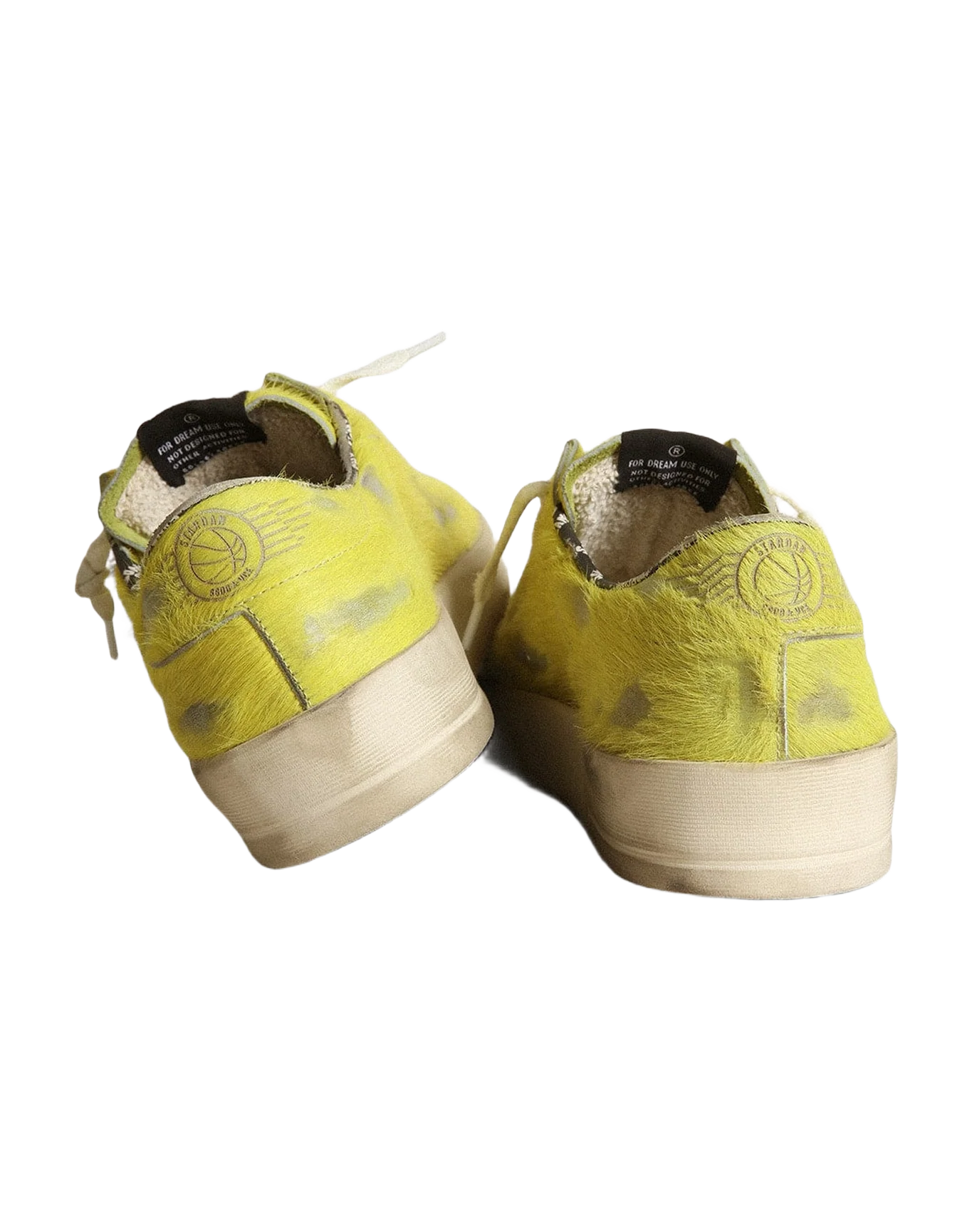 Men | Stardan Fluorescent Yellow Pony Skin with White Star | Yellow Plum x White - Image 6
