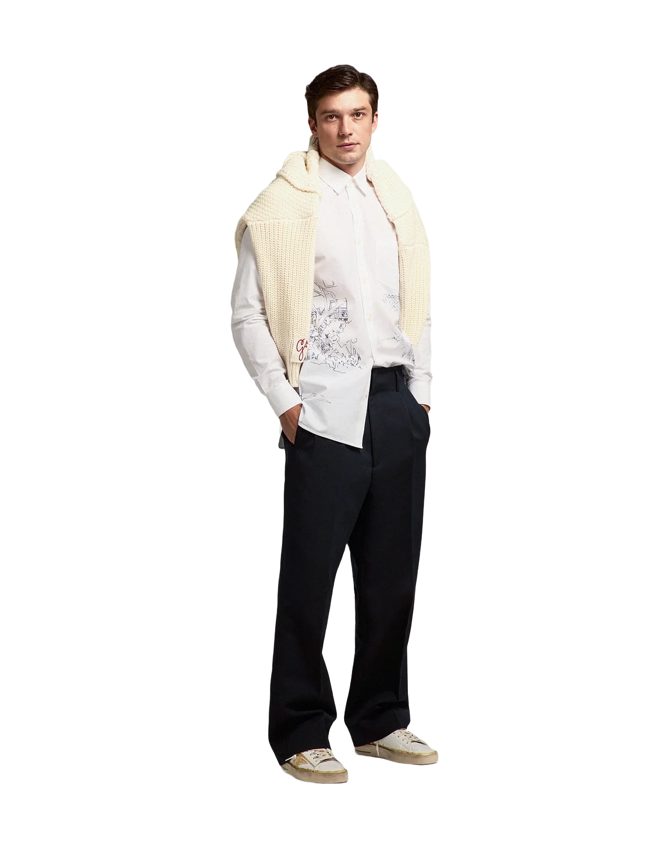 Men | Stardan Lab Sneakers White Leather with Foam & Pvc Inserts | White x Dirty White - Image 2