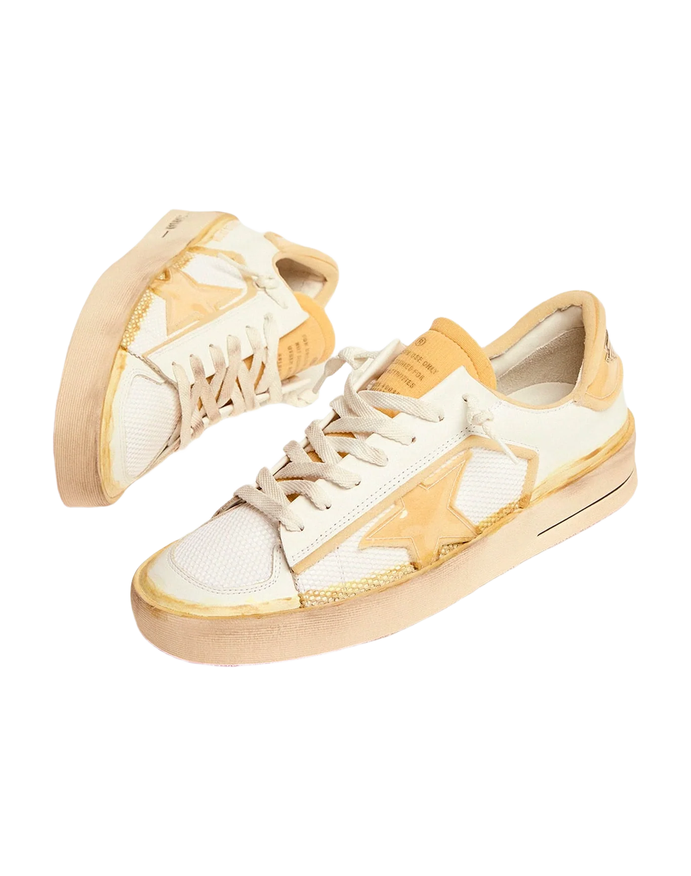 Men | Stardan Lab Sneakers White Leather with Foam & Pvc Inserts | White x Dirty White - Image 4